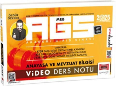 2025 MEB-AGS Anayasa ve Mevzuat Bilgisi Video Ders Notu Yargı Yayınları